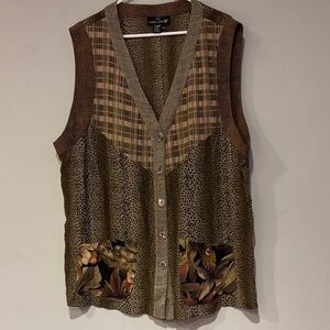 Carole Little Brown and Black Textured Vest